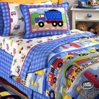 Boy Children Kid Train Comforter Theme Bedding Bed Set For Twin Full 