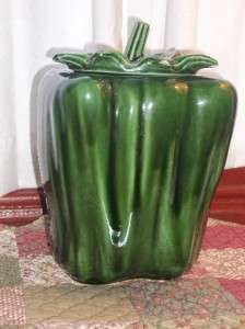 This McCoy cookie jar is in the shape of a BIG GREEN BELL PEPPER