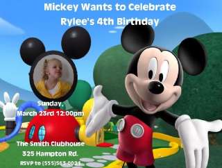 Set of 2 Mickey Mouse Clubhouse Birthday Invitations  