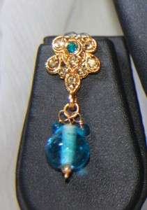 DESIGNER Blue Indian Kundan Bollywood Bridal Necklace Earring 3Pc Set 