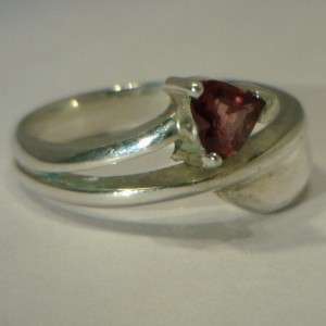   Gemstone Heart Handmade Sterling Silver Ladies Ring size 6  