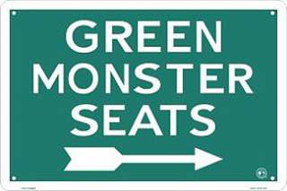 Boston RED SOX Fenway Park Green Monster Seats Tin Sign  