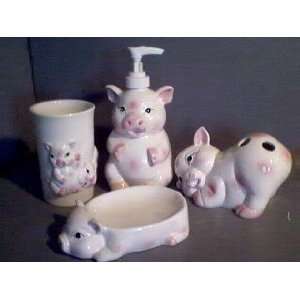 PIGS Bathroom Bath Accessories Set Pig SOO CUTE ~NEW~  