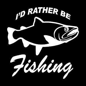 Rather Be Fishing Vinyl Decal Funny Bumper Sticker  