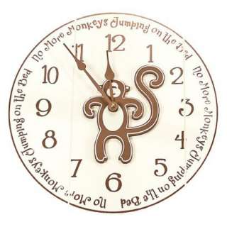 No More Monkeys Jumping On The Bed Wall Clock by Twelve Timbers.Opens 