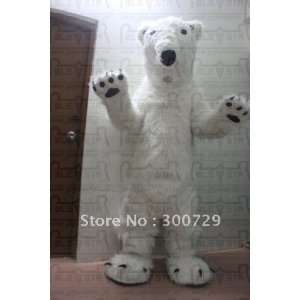   long fur white bear mascot costumes polar bear costumes Toys & Games