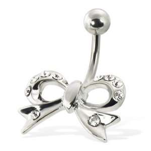  Jeweled bow belly button ring Jewelry