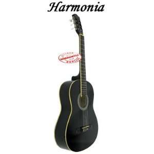  Harmonia Nylon String Guitar Full Size 39 Inches Black 
