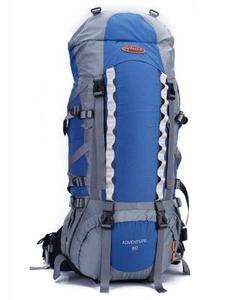 NEW 60+10L Internal Frame Camping Hiking Backpack Blue  