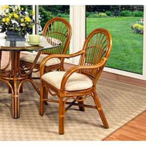 Boca Rattan 104012 C960 Antigua Arm Cafe Chair in Royal Oak with 