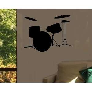  DRUM SET Giant 22 BLACK WALL STICKER / DECAL (REMOVABLE 