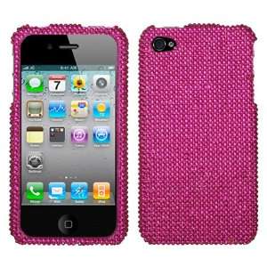   RHINESTONE BLING SOLID HOT PINK SNAP ON CASE COVER 
