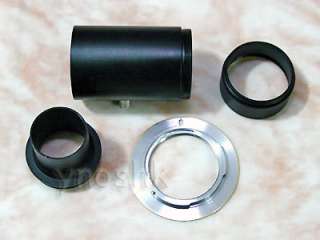 There is a extra extension tube to fit all M42 mount camera adaptor.