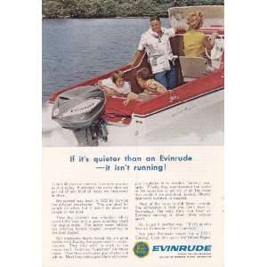 1963 Ad Evinrude Outboard Motor Family Boat Original Print 