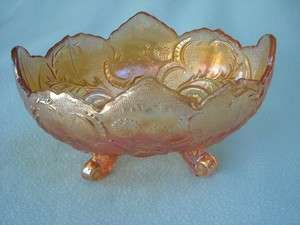 Carnival Glass Bowl Vintage Centerpiece 10 Footed  