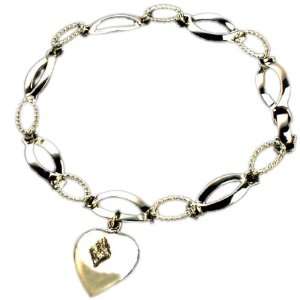   Cremation Jewelry Link Bracelet with Birthstone Heart Charm Jewelry