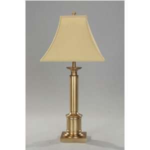   1087BR One Light Shaped Table Lamp in Antique Brass