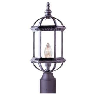 Beveled Glass 1 Light Post Mount Lantern – Swedish Iron.Opens in a 