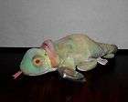 Ty Beanie Babies OLDER Rainbow the Chameleon Lt Color 1