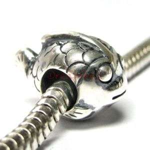 Sterling Silver Cute Fish for European Charm Bracelets  