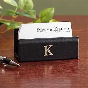  Personalized Desk Business Card Holder   Leather Office 