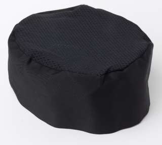   Top Skull Cap Professional Catering Chefs Hat Black Adjustable Velcro