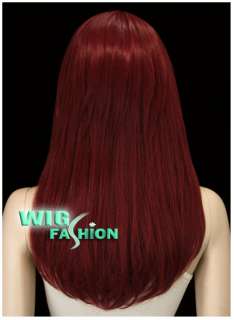 New Long 20 in. Wavy Dark Red Hair Wig NG80  