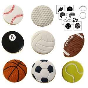 Autumn Carpenter Designs Sports Ball Cookie Cutter & Impression Mat 