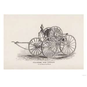  Four Wheel Hose Carriage to Be Drawn by Hand Giclee 