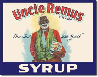 Vintage Retro Tin Sign Black Americana Uncle Remus Syrup  