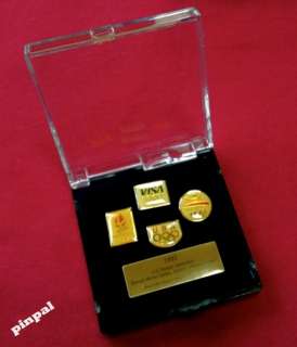 VISA Olympic Sponsor Pin Set~Collection~Lot of 4~Albertville~Barcelona 