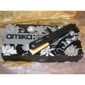   Amika 1.25 Solid Ceramic Black Flat Iron/hair Straightener Beauty