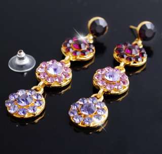 W23964 purple wedding jewelery Necklace Earring 1set  