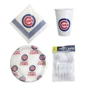  Chicago Cubs 96 Piece Plastic Dinnerware Set Sports 