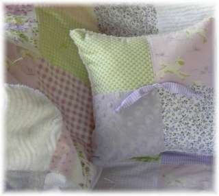 Lil Lambs and Roses lavender chenille baby crib bedding  