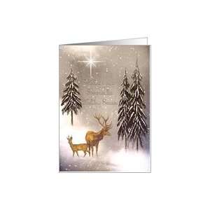 Wishes for a Spectacular Holiday Season Deer Pines Snow Stars Card