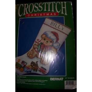  Christmas Bear 16 Counted Cross Stitch Christmas Stocking Kit 