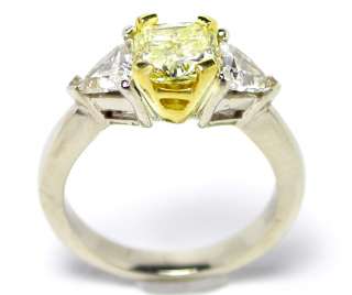 26 Carat Fancy Light Yellow Cushion Cut Diamond Ring  