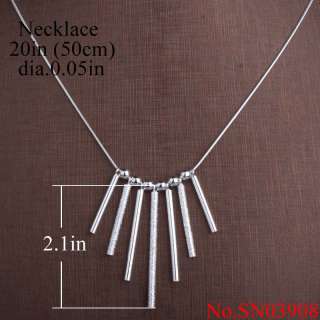 Silver Plated Chain 7 Tube Pendant Necklace New Fashion  
