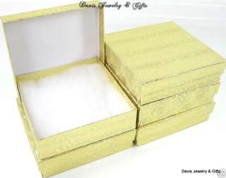 New Boxes Wholesale LOT of 10 Jewelry Gift Gold Foil Large Cotton 