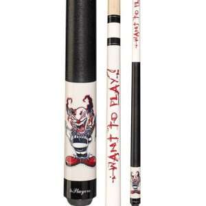  Want to Play? Crazy Clown 58 Two Piece Pool Cue (19 oz 