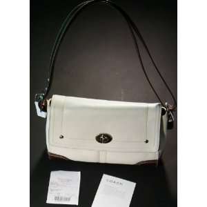  Coach F13957 SWTMA HML Flap White Leather Handbag Beauty