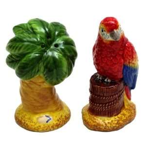  Parrot & Palm Tree Salt/Pepper Set 