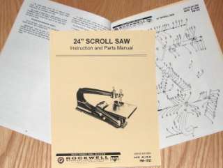 ROCKWELL Delta 24 Scroll/Jig Saw Operators & Parts Manual 0628 