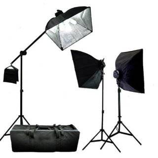 Continuous Softbox Lighting Kit with Boom and Carrying Case   2 Light 