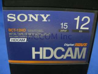 Sony BCT 12HD Digital HDCAM Videocassette Tape NEW  