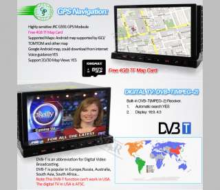 Android 2.3 HD 7 2 Din In Dash Car DVD Radio Stereo WiFi 3G GPS Sat 