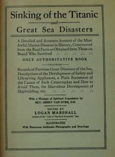   Book “THE SINKING OF THE TITANIC AND OTHER GREAT SEA DISASTERS