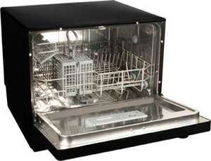 Koldfront Countertop Dishwasher, 6 Setting Black Compact Portable Dish 