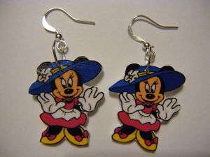 Minnie Mouse Earrings Dress & Hat Disney Jewelry FUN  